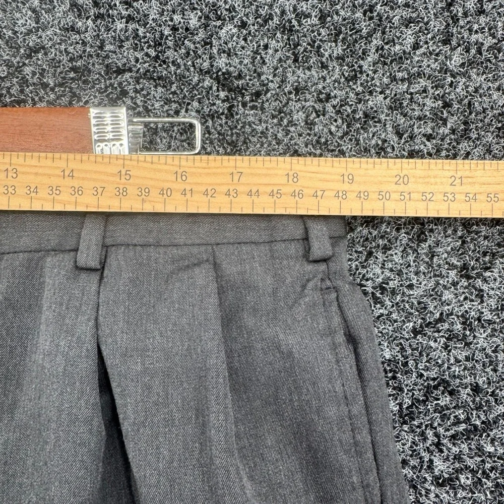Brooks Brothers Madison Fit Pleated Wool Dress Pants Charcoal Gray 40x30 Cuffed